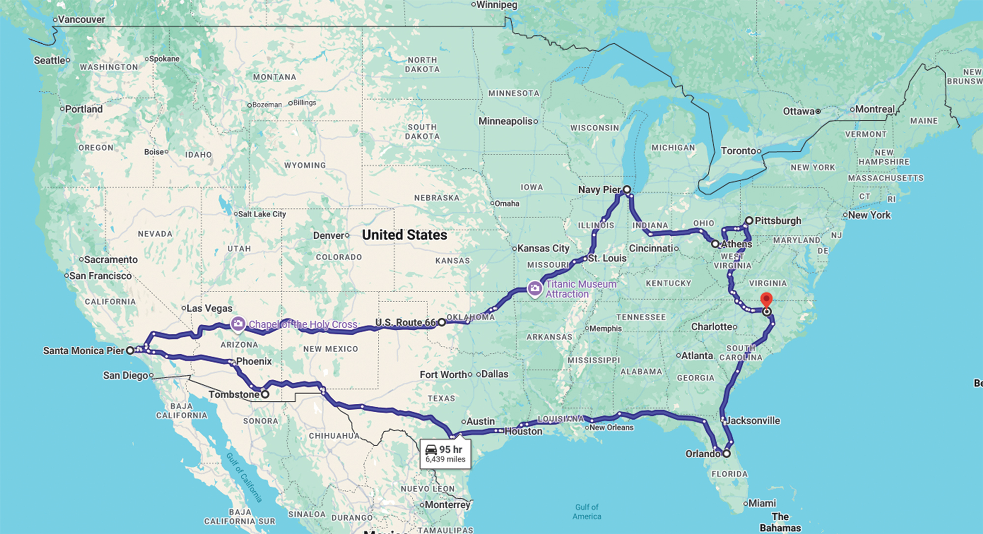 8x8 Route Map